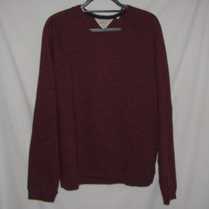 Mens' Rag & Bone Crewneck Henley Long Sleeve Shirt Maroon Size Extra Large XL